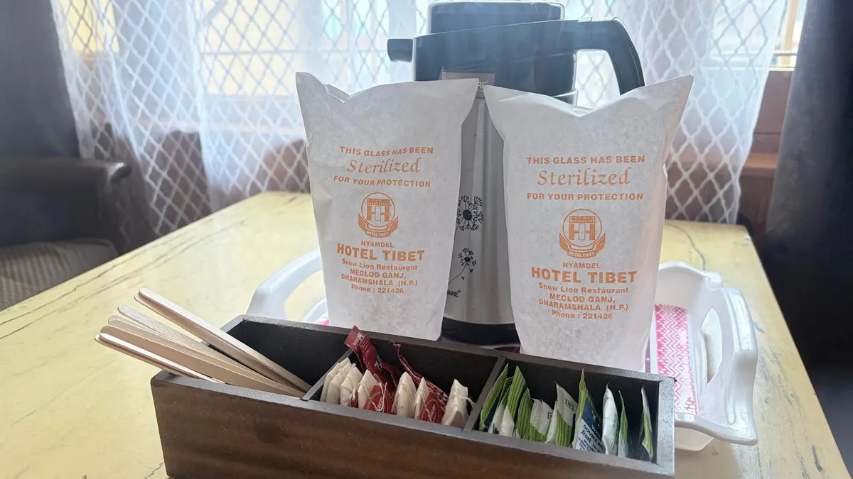 In-room amenities at Hotel Tibet, McLeod Ganj