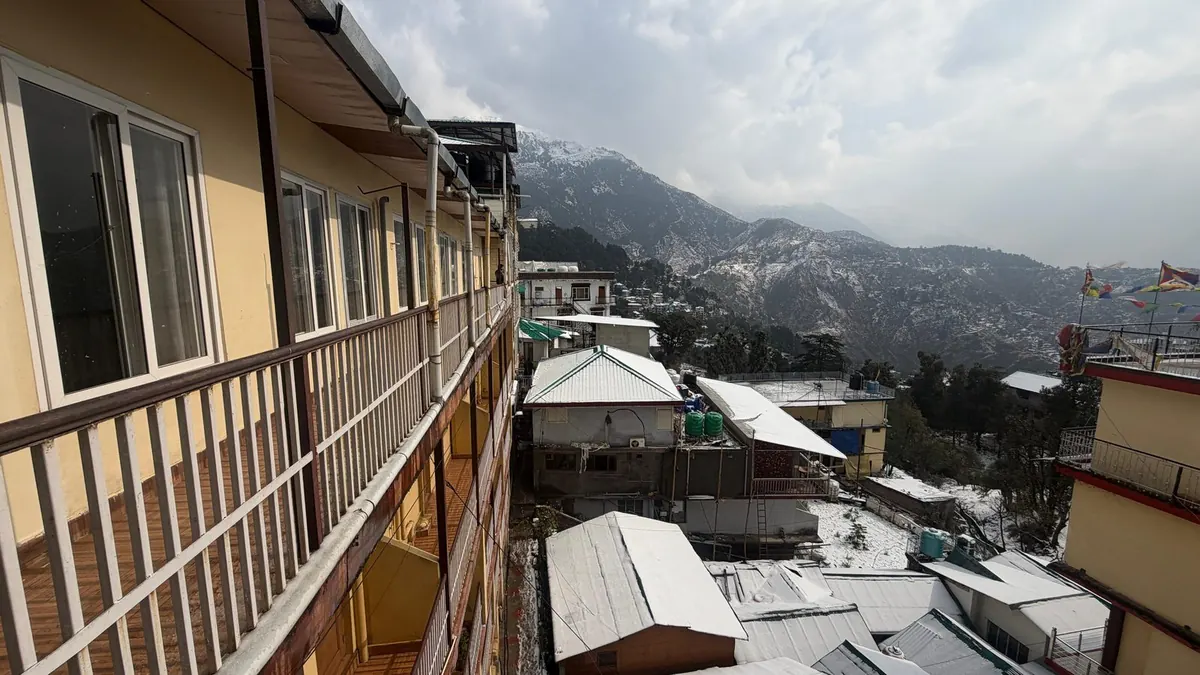 The Dhauladhar range seen from the hotel balcony
